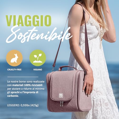Boacay Extra Grande Beauty Case Da Viaggio, Borsa Da Toilette Appendibile Per Donna E Uomo, Trousse Per Trucchi E Organizer Per Cosmetici E Accessori - 7