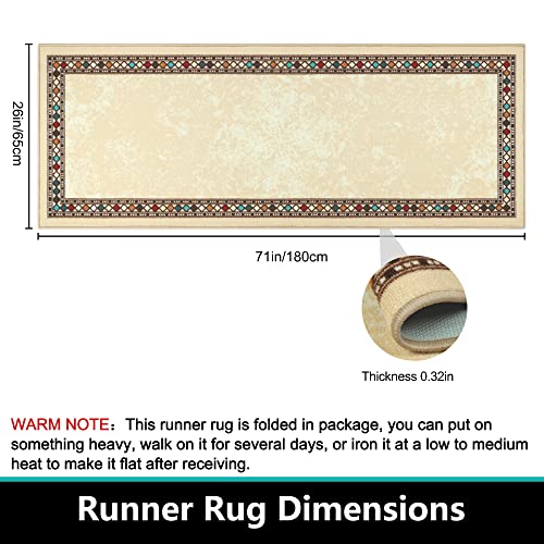 Homcomoda Rug Runner For Hallway 26”X71” Non Skid Accent Area Carpet Runner Rug Machine Washable Runner Floor Mat For Entrance Living Room Bedroom #TOP1