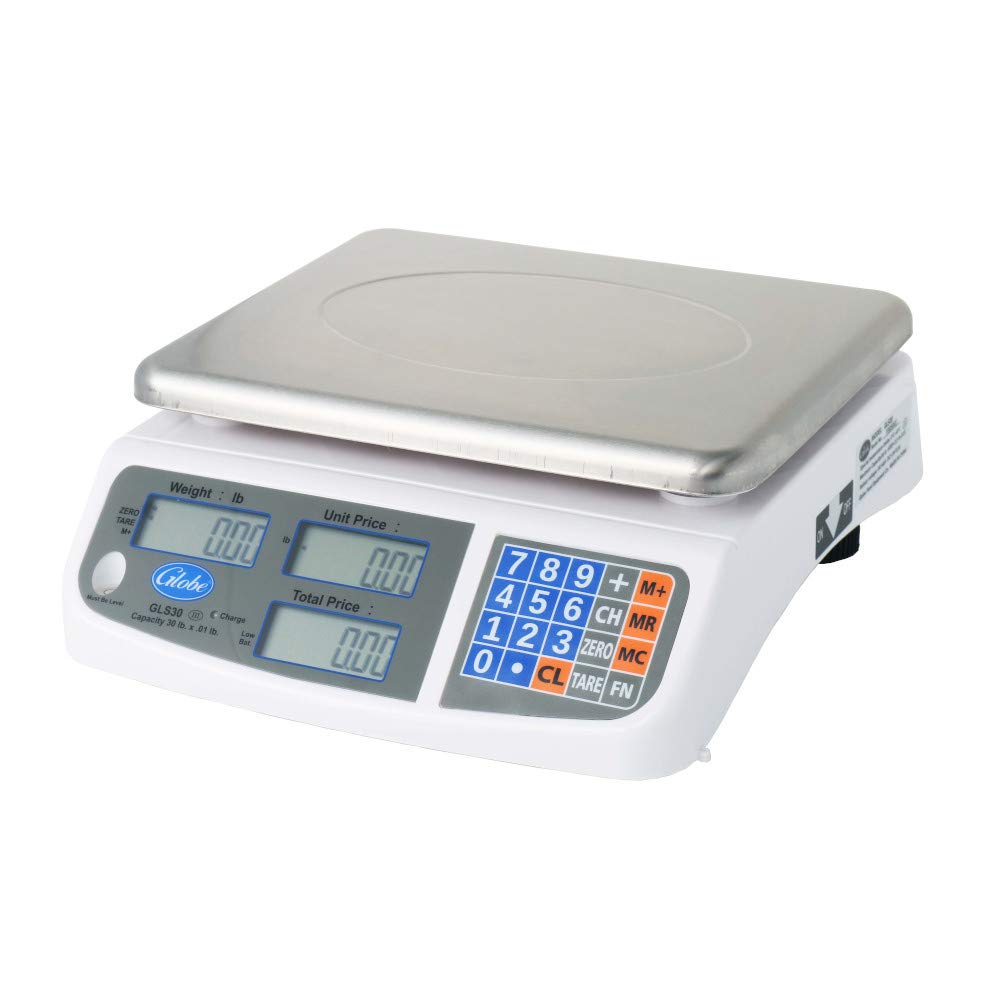 GLS30 Price Computing Scale with Automatic Entry Tare by Globe – White
