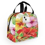 Fubido Hibiscus Flowers,Insulated Lunch Box Tote Bag for Women Adult Men,Bouquet of Colorful Hibiscu