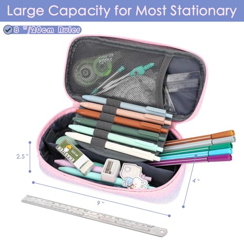 Image of FlowFly Pencil Case for Girls Boys, Large Capacity Pencil Pouch for Kids, Portable Soft Pen Bag for Teen, Glitter
