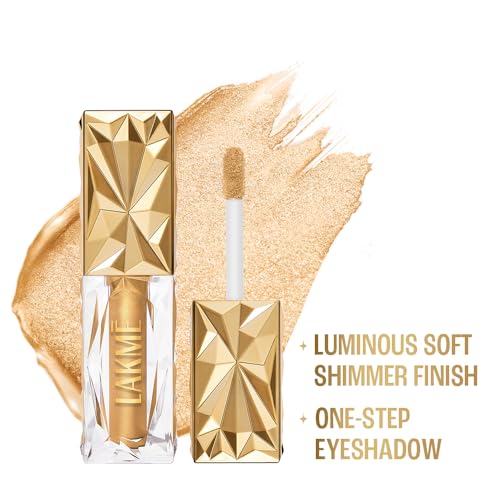 Image of Lakme Be-jewel Satin Eye Tint | One-Step Liquid Eyeshadow | Air light Mousse Texture |Waterproof - 04 Gold Rush 4.5ml
