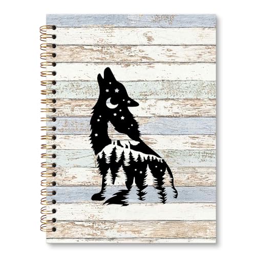 Carnet de notes loup rustique pour écrire vos idées au bureau