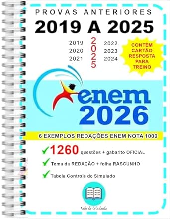 ENEM 2024 1260 questões provas 2017 a 2023 + gabarito OFICIAL