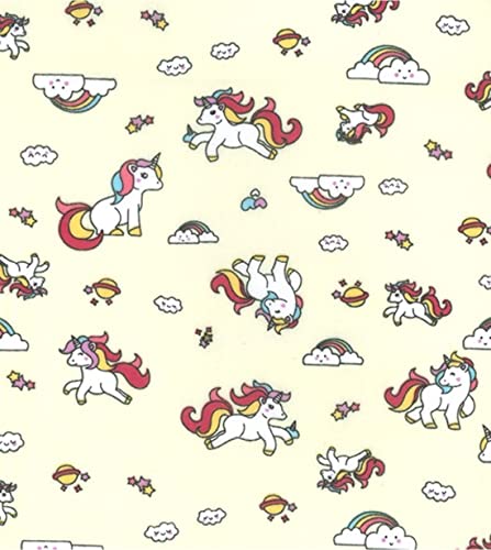 Tissu polycoton licorne pour décorer une chambre d'enfant avec douceur