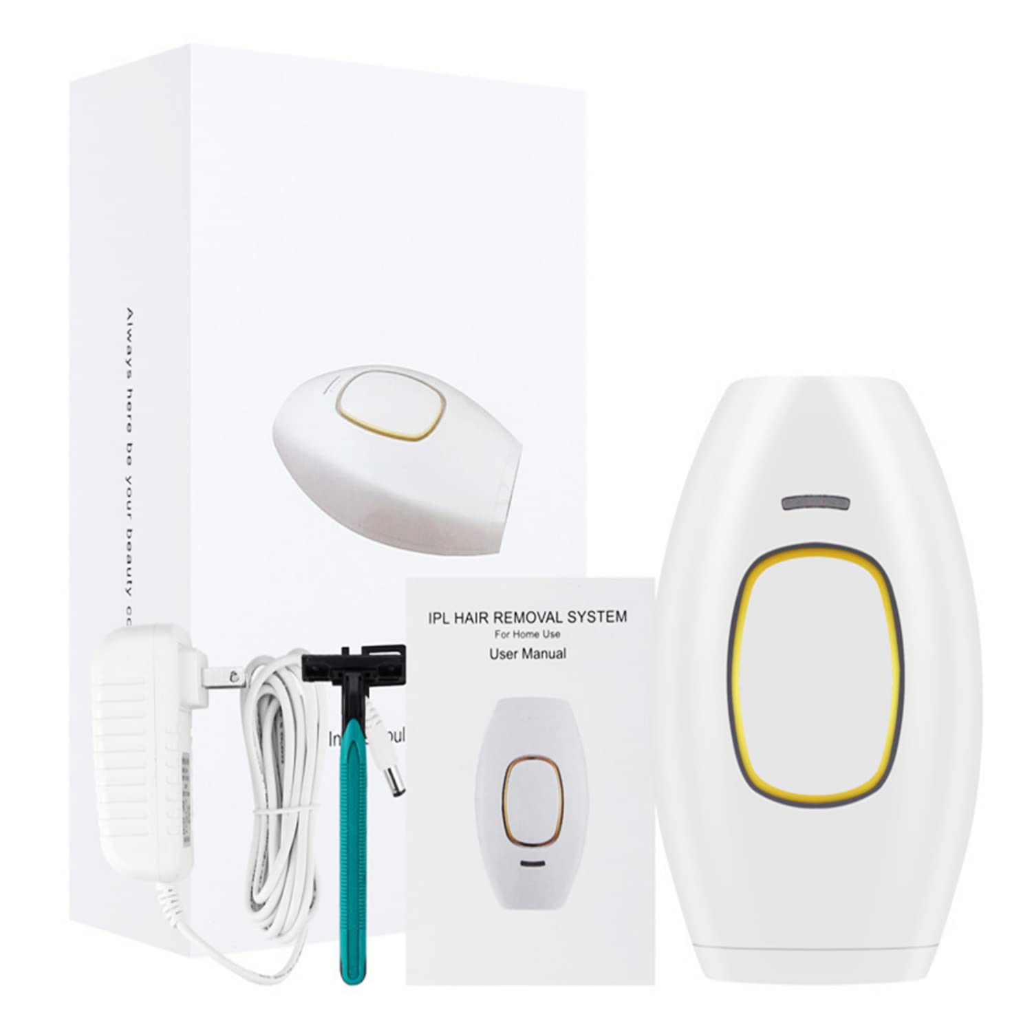 SKY-TOUCH Laser Hair Removal, Home Use Devices Laser Epilator, Handheld Full Body Facial Epilator for Face, Armpits, Arms, Bikinis and Legs, white