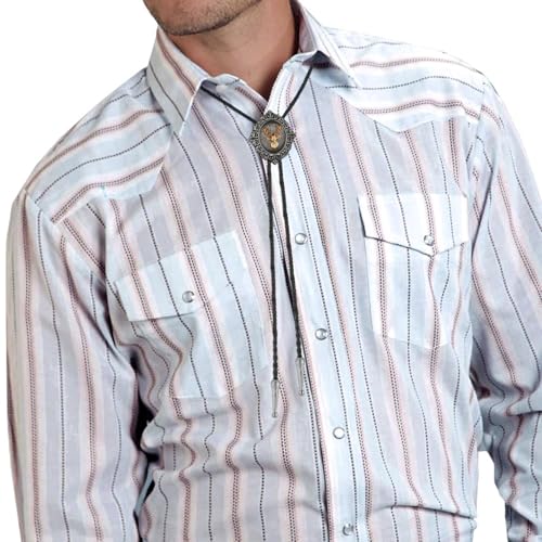 Image of HUABOLA CALYN Native American Bolo tie Rodeo Cowboy Leather Necktie Western Bolo ties for Men Women Necktie for Concert Fans