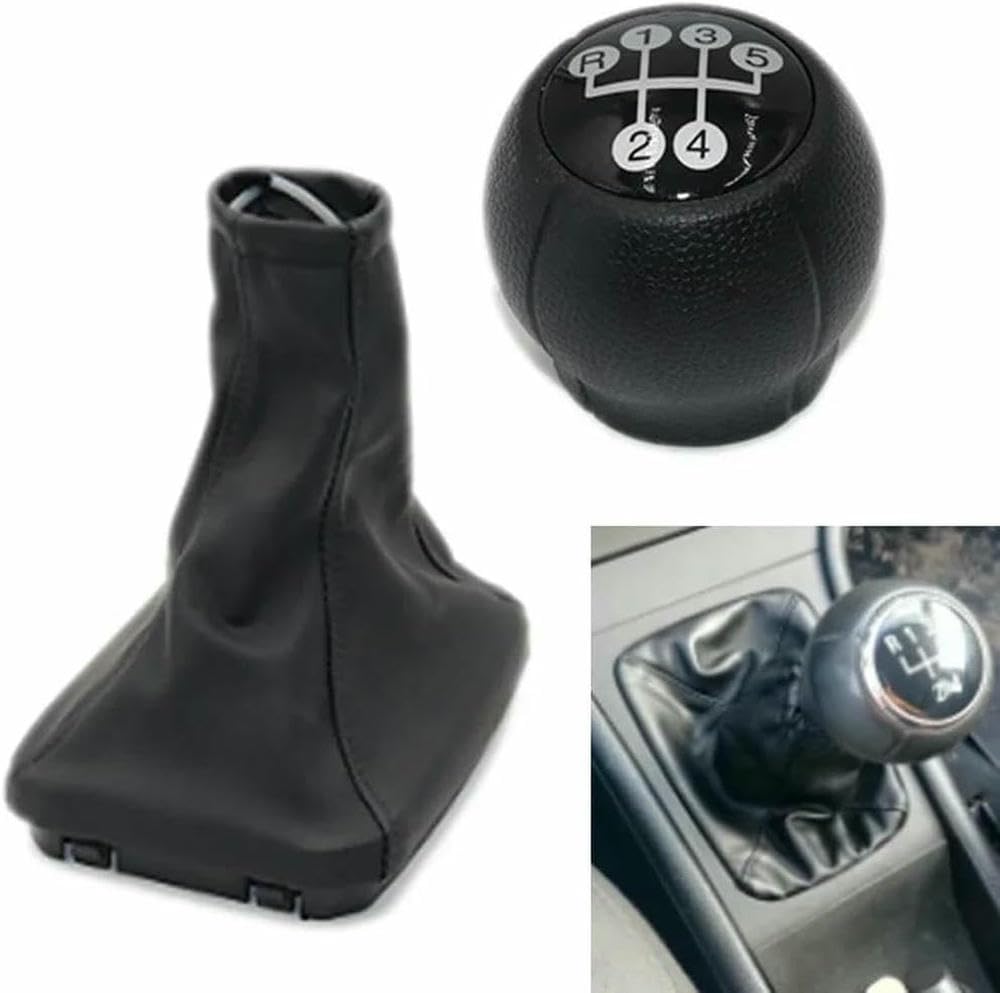 Gznbb Car Manual Gear Shift Knob Boot Cover Gaiter Lever Shifter Handle Stick, For Opel Corsa C 2001 2002 2003 2004 2006