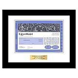 GiveAshare Exxon Stock Certificate (XOM) - Personalized Replica (Black Frame & Plaque)