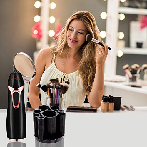 Dotsog Makeup Brush Cleaner Machine With 50Ml Shampoo,Super-Fast Electric Brush Cleaner Machine Automatic Brush Cleaner Spinner Makeup Brush Tools (Black） #TOP7