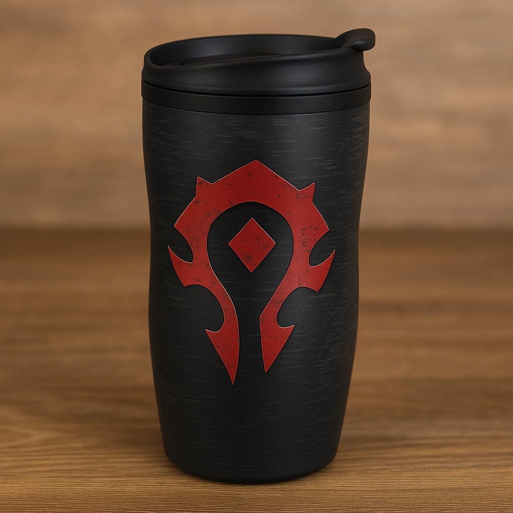 ABYstyle World of Warcraft Horde Travel Mug Holds 14 Fl Oz Video Game Action Home Ofice Drinkware Merch Gift
