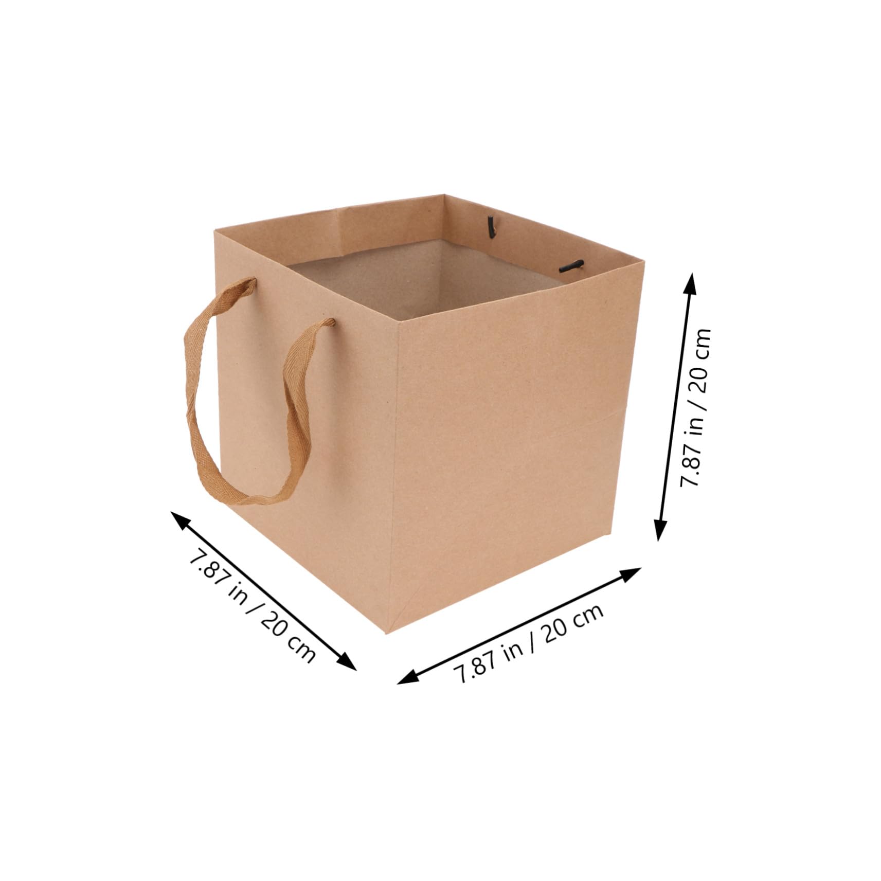 BESTYASH Quadratische Kraftpapiertüten als Geschenktüten aus Papier 10 Stück und Stabiler Standfestigkeit mit Moderater Kapazität für Party und Snacks