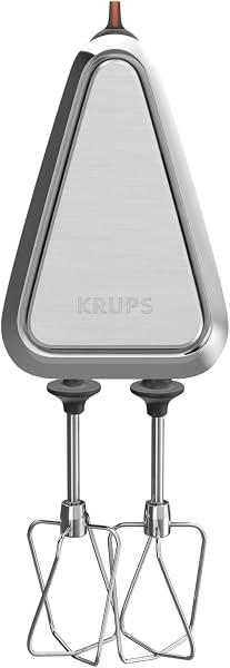 Krups 3Mix 9000 Handmixer, 750 Watt, Geschwindigkeitsregler, Turbomodus, Pulsfunktion, Mixer, ergonomischer Griff, langes Kabel, Handrührgerät inkl. Schneebesen und Knethaken, Schneeweiß, GN9101 - 2