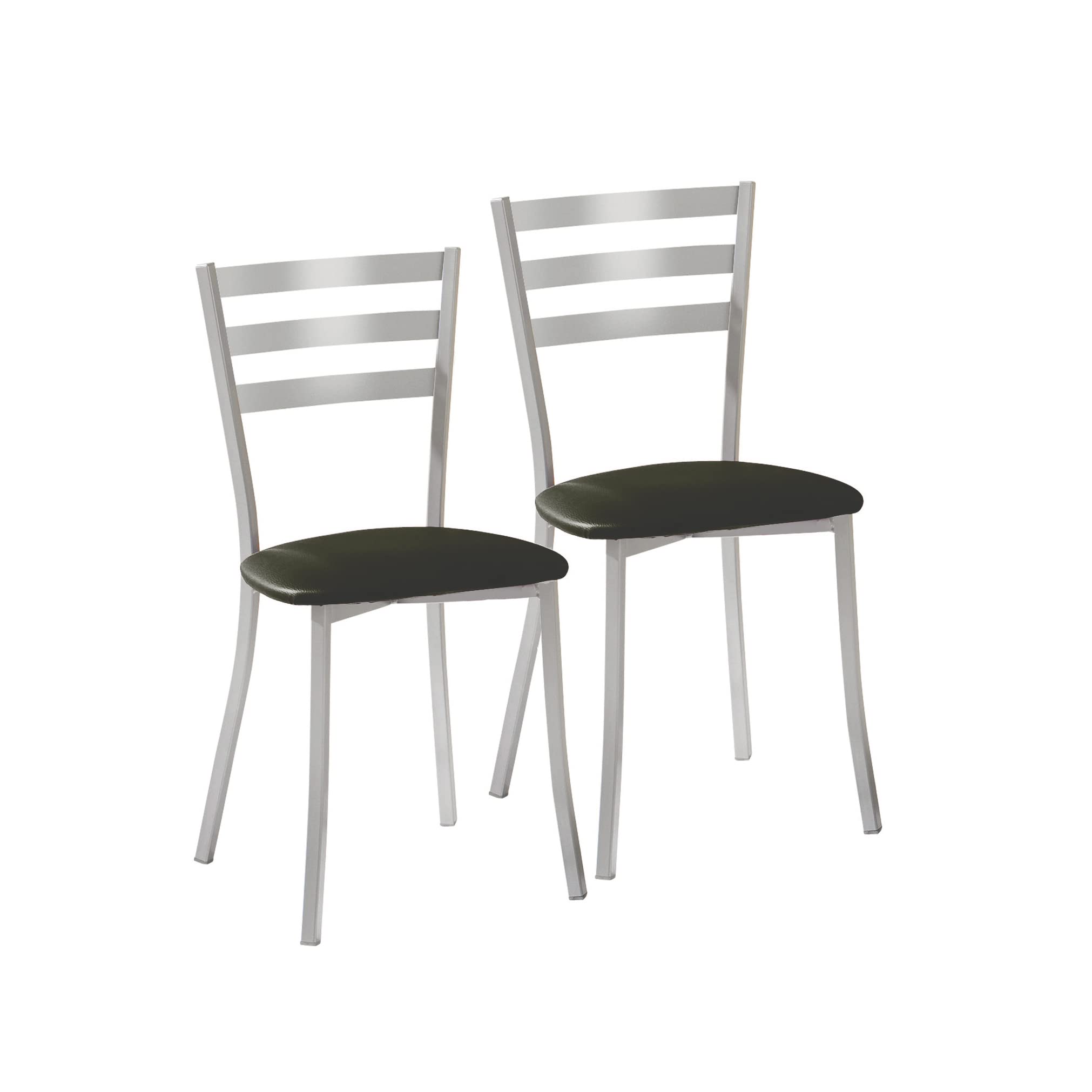 ASTIMESA SCRRGR Due sedie da cucina, metallo, grafite, altezza della seduta 45 cm