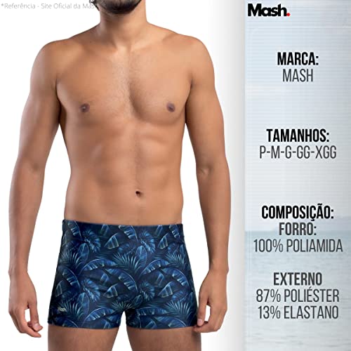 Kit 02 Sungas Boxer Folhagem | 1 Preto Mix de Folhas - 1 Azul Mix de Folhas | GG | 300.87_AZ08_PT00_