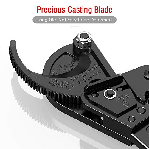 Fortunew® Cable Cutter, Aluminum Copper Cable Cutter Wire Cutter, Ratchet Heavy Duty, Maximum 240Mm2 #TOP4