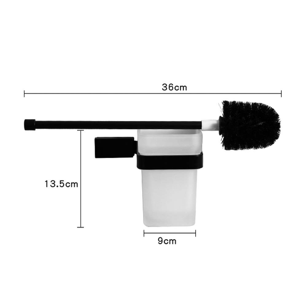 Nff Pennello da Toilette, Spazio in Alluminio Bagno A Muro Pennello da Bagno Pennello da Bagno Lungo Manico Brush Set con Setole Flessibili
