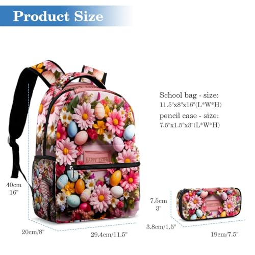 Sac à dos couronne de Pâques rose pour collégienne et primaire