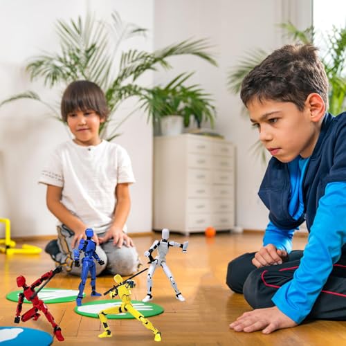 Image of Ramoni 4 Pcs T13 Action Figure, 1 /14 Scale, 3D Printed, Multi Articular, 30+ Joints, Red, Blue, Pink, Green