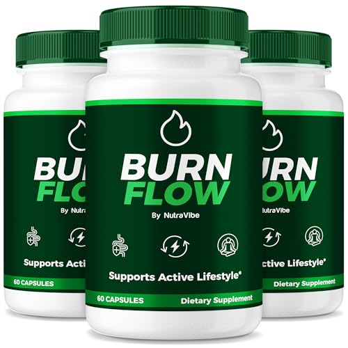 (3 Pack) BurnFlow Capsules Premium BurnFlow Formula with a Clean Premium Blend to Support Body Goals Natural Energy & Active Lifestyle | Just 2 Easy-to-Swallow Pills a Day (180 Capsules)