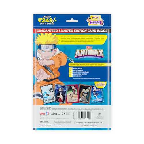 Image of Topps Animax 2024 Official Naruto Collectible Card Game (Smart Game Pack)