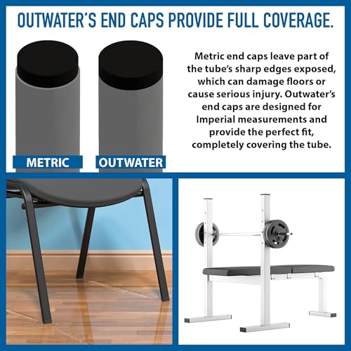 Image of Outwater Plastic 2 inch Dia. Round Insert End Caps for Tubing, Finishing Plug for Round Tubing Chair Glide, Floor Protector, Fits Multi Gauge Tubing, USA Made, 20 Pack