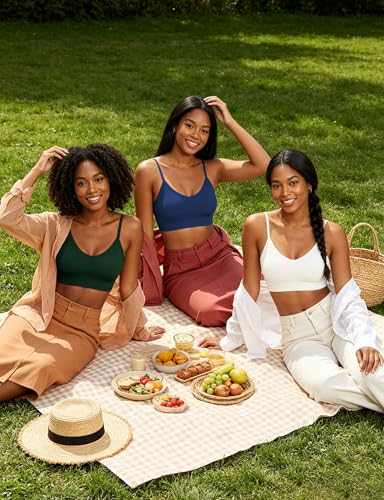 Image of ZENUTA 2PCS Women's V-Neck Padded Seamless Straps Bralette, Everyday Basic Sleeping Bra, Sports Bras for Women