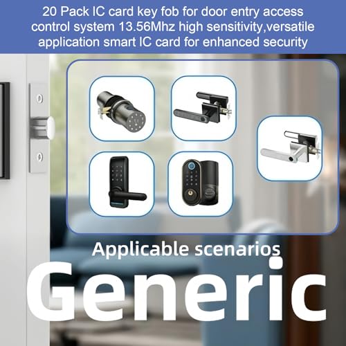 مجموعة بطاقات اي سي من 20 قطعة من ترييز متوافقة مع انظمة التحكم في الدخول الى الباب، حساسية عالية 13.56 ميجاهرتز لتعزيز الامان - بطاقات اي سي ذكية للاقفال الذكية من الجيل القادم