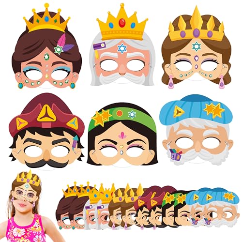 Kit de manualidades judías para diseñar máscara Purim de personaje sin tijeras ni peligro