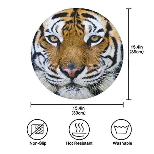 Kaariok Tiger Animal Eye Print Round Placemats For Dining Table Set Of 4 Non Slip Place Mats For Kitchen Table #TOP3