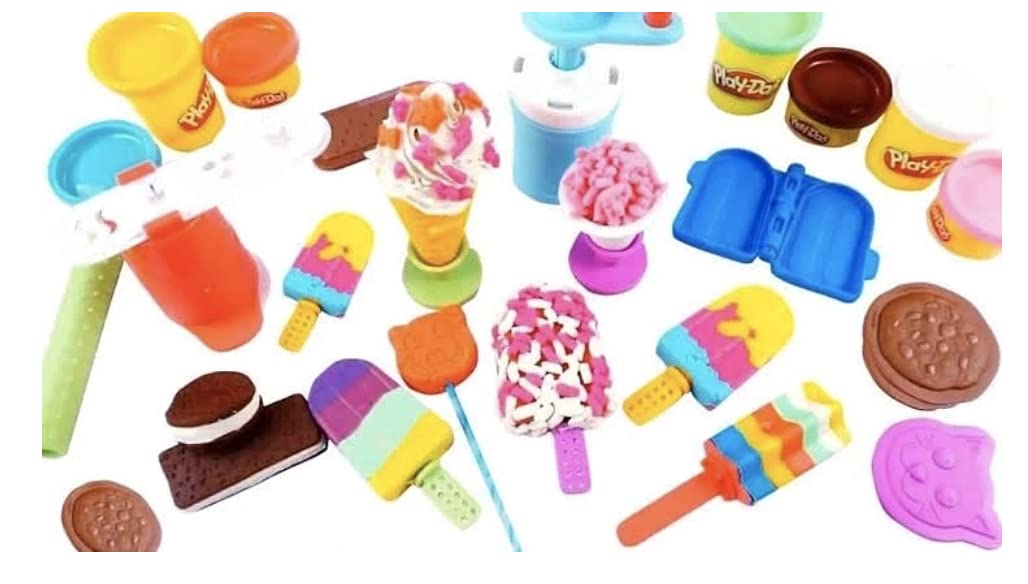 Play-Doh Kitchen Creations Frozen Treats Toy Ice Ceam Set per bambini dai 3 anni in su con 7 colori atossici