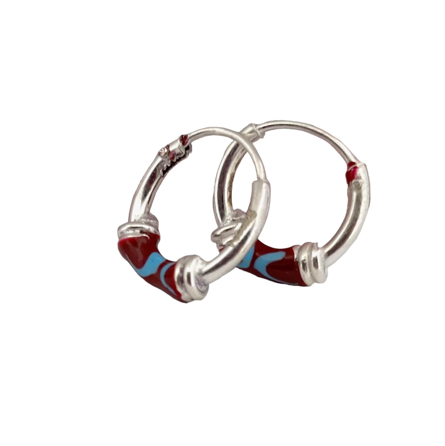 Rihi By P.C.Chandra 925 Sterling Silver Red Hoop Earrings for Women (B0C5RMLZ4X) Amazon Price History, Amazon Price Tracker