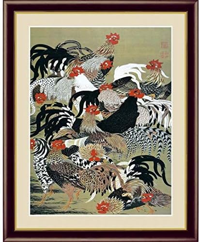 Amazon Co Jp 伊藤若冲 群鶏図 高精彩工芸画 手彩 動物画 にわとり雄鶏 酉 江戸 動植綵絵 日本画 日本の名画 巨匠 大家 版画 複製画 F6 R3253 F4 R4027 F4 ホビー