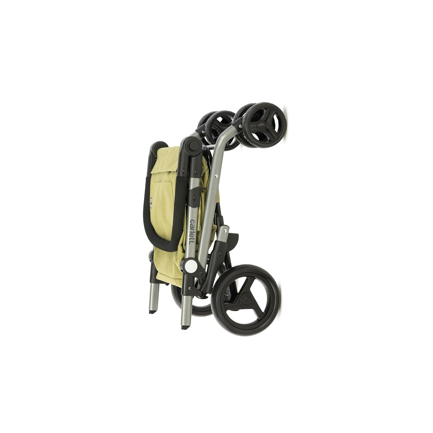 Carlett Chariot de Courses 4 Roues Pliable avec Sac Amovible 48 L / 25 kg et Sac Isotherme 10 L, Poignée Réglable, Frein de Sécurité, Convertible en 2 Roues, Léger, Lite Duo, Verte