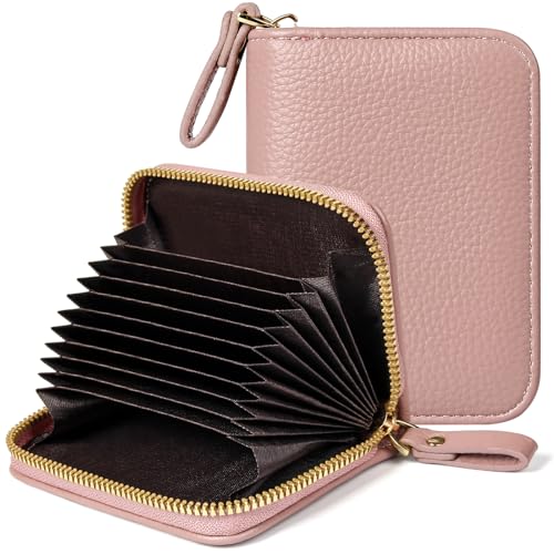 EcoVision Credit Card Holder RFID Card Case Wallet Small Accordion Zipper Card Case Holder Card Organizer Case for Women Men