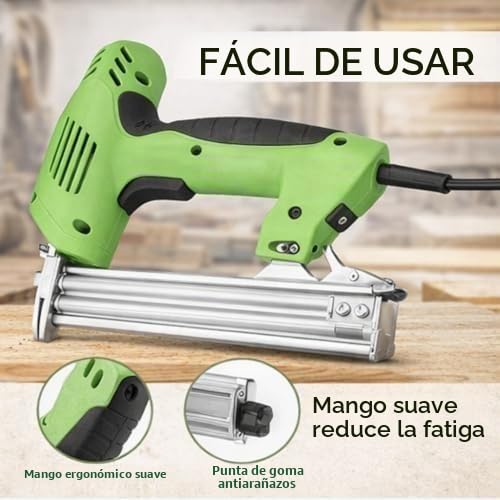 Miniatura 7 de Pistola De Clavos Eléctrica De 1800 W, Clavadora Con Cable De Aleación De Aluminio Liviana Para Fabricación De Muebles De Carpintería, Capacidad De Encuadernación De 100 Clavos,