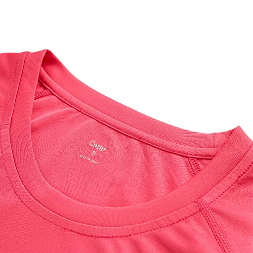 2X Womens Light Weight Plus Size Raglan Long Sleeve Knit Dry Fit Performance Sport T Shirt Pink 2XL