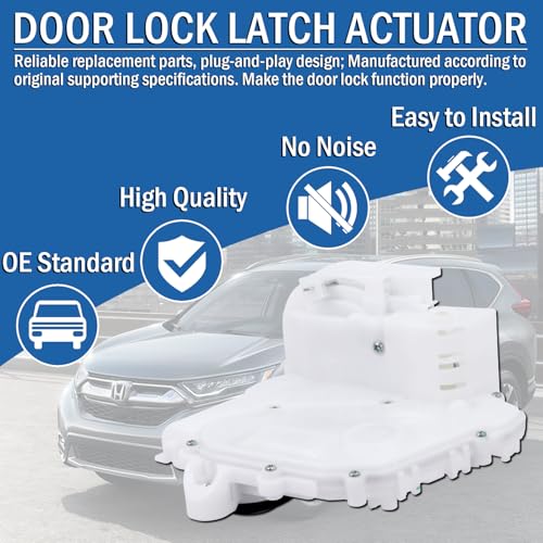 Image of Rear Left Driver Side Door Lock Latch Actuator Motor with Rod Compatible with 2007-2011 Honda CR-V CRV, Replaces 72650-SWA-A01, DLA1001