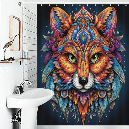 Rideau de douche chat imperméable en polyester pour baignoire d'angle - 6