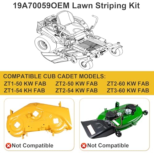 Kit de rayure tondeuse compatible Cub Cadet ZT1 Troy-Bilt - 7