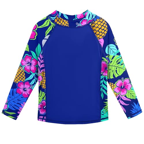 Image of BAOHULU Girls Rash Guard Swimsuit 2 Pieces Long Sleeve Bathing Suit UPF 50+ Quick Dry Beach Swimwear Size 3-14 Years