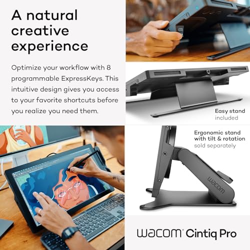 Image of Wacom Cintiq Pro 17 Drawing Tablet with Screen, 17.3 inch Ultra HD 4K. 10-bit 120Hz Touchscreen Display Graphic Arts Tablet with Pro Pen 3, for Windows PC, Mac, Linux