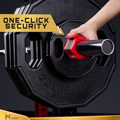 Mata1 Premium Olympic Barbell Clamps, Ultimate Locking Weight Clips for Weightlifting & Bodybuilding Training, Standard 2" / 5 cm Barbell Collars w/Quick-Release Mechanism - Image 4