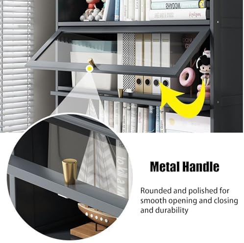 Dustproof Display Case for Collectibles - Large Anime Figure Showcase, Floor Stand with Storage Shelves for Living Room & Home Office, 70x31x140cm (Gray)