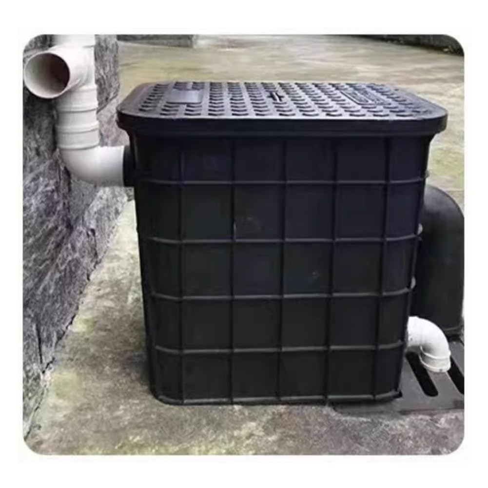 Trampa de Grasa Comercial bajo Fregadero - Separador de Aceite Usado de 45 l para restaurantes y Exteriores, Interceptor de Grasa eficiente de 40 x 40 x 40 cm, Separador de Aceite y Agua de