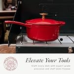 Made In Cookware - 2 Quart Enameled Cast Iron Saucepan with Lid - Red - Hand-Enameled Cast Iron - Professional Cookware - Crafted in France - Induction Compatible - Image 4