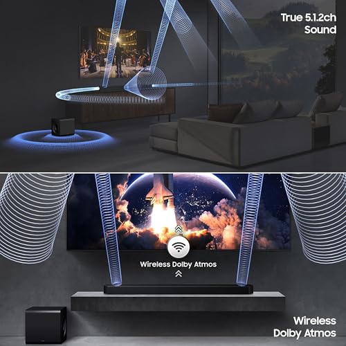 Image of Samsung 400 W True 5.1.2ch Soundbar with Wireless Dolby Atmos | Q-Symphony | Center, Up-Firing & Side-Firing Speakers | Alexa | Wi-Fi | HDMI ARC | Optical in | Bluetooth (HW-Q800F /XL, Black)