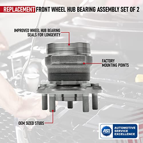 Image of Replacement Rear Wheel Hub Bearing Assembly Set of 2 - Compatible with Subaru - Crosstrek, Forester, Impreza, XV Crosstrek - Replaces 512518, BR930928, HA590522