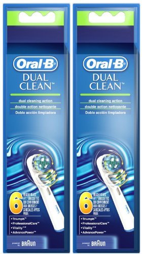 Oral B Dual Clean Electric Toothbrush Replacement Brush Heads - 6 ct - 2 pk