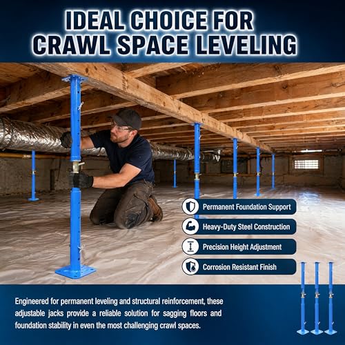 Heavy Duty Adjustable Jack Post, Blue Steel, 36-73 Inch by QARCMQ - Image 5